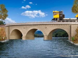 Kibri bouwpakket 39722 gebogen stenenboogbrug enkelspoor H0