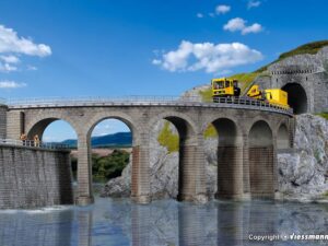 Kibri bouwpakket 39725 gebogen enkelsporige viaduct H0