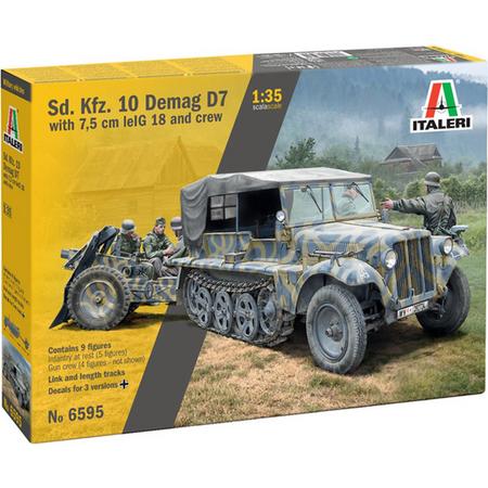 Italeri 6595 sd. kfz. 10 demag d7 with 7,5  cm lelg 18 and crew 1:35