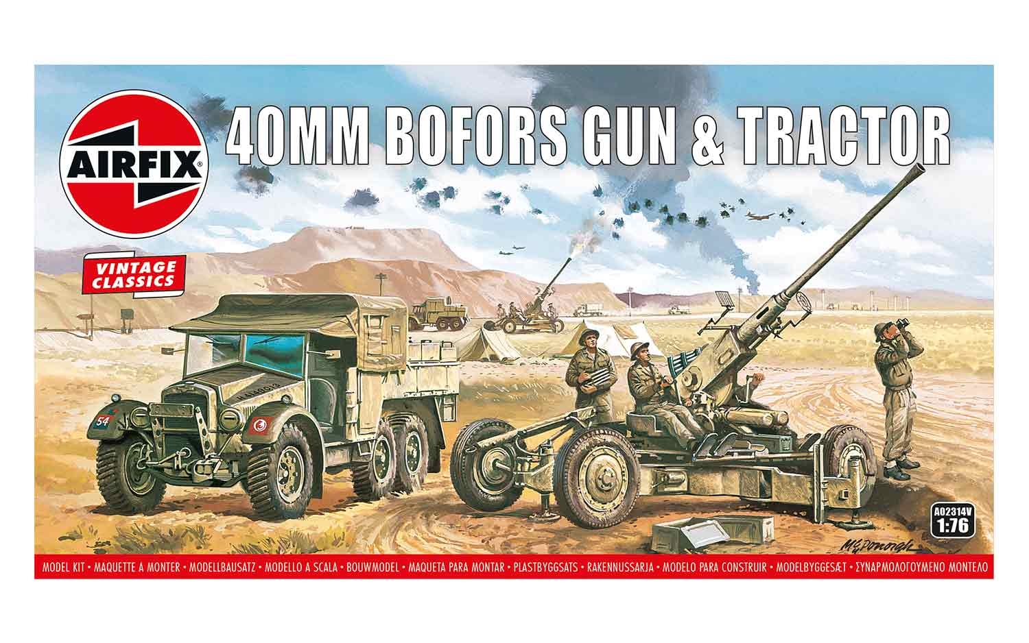 Airfix A02314V bofors 40mm gun& tractor 1:76