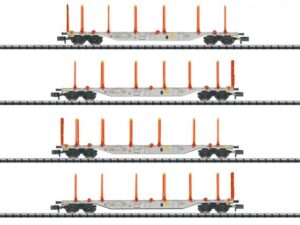Marklin Minitrix T18710 platte wagenset type sgns spoor N 4 delig NIEUW