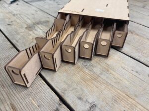 Transportbox 6 delig spoor N 3mm mdf bouwpakket