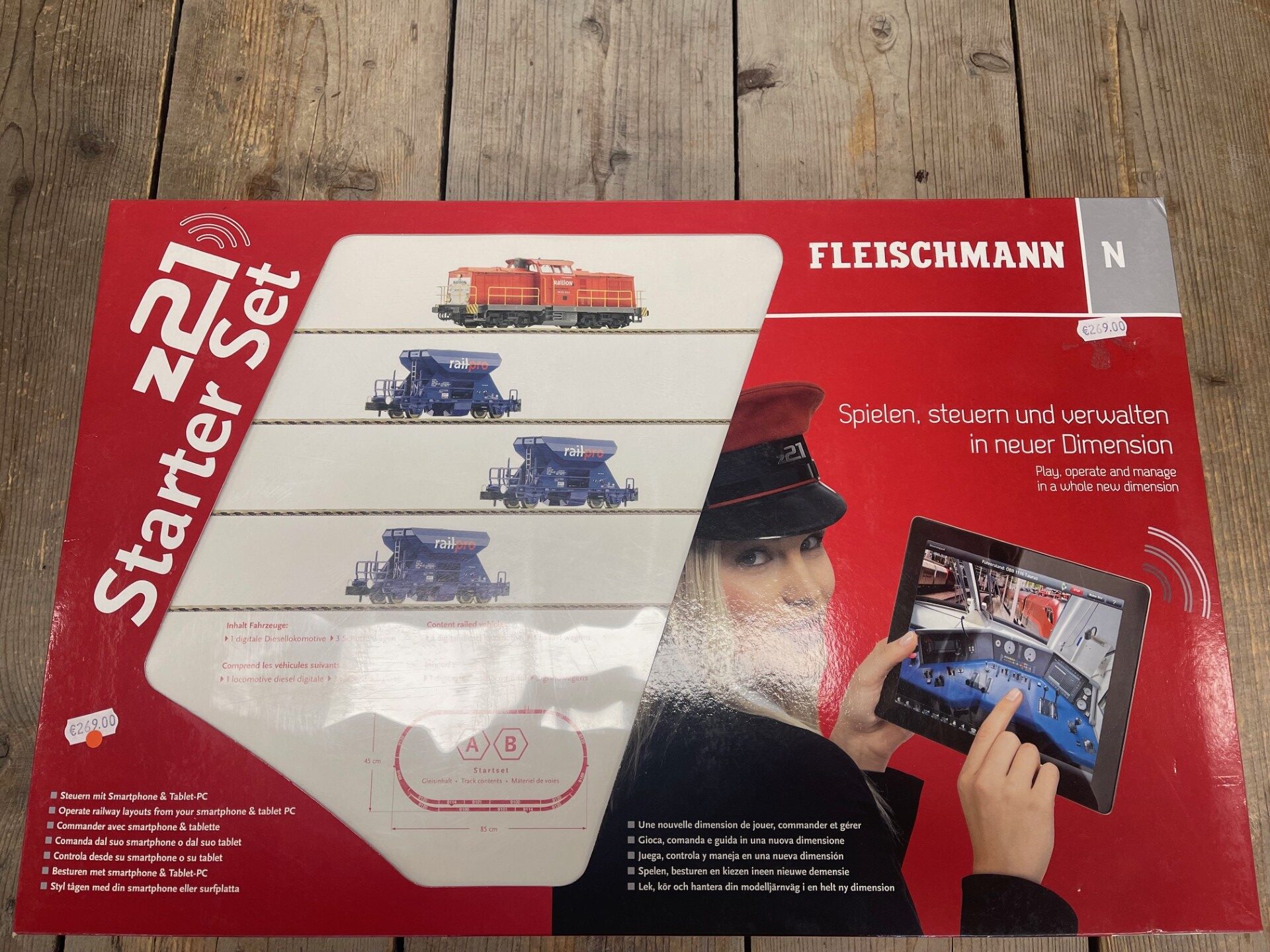 Fleischmann startset 931381 N spoor railpro wagons met diesellok digitaal Z21 met TP link gebruikt