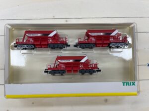 Minitrix 15601 set stortwagens 3 delig gebruikt