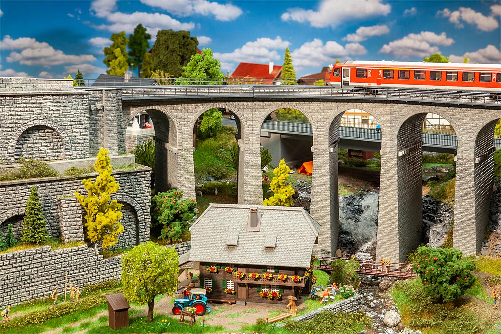 Faller Bouwpakket 120466 Viaduct Set 2-Sporig Gebogen - Schaal 1:87 / H0