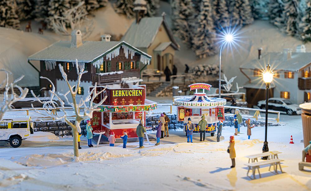 Faller Bouwpakket 134001 Kerstmarktkraampjes 2 Stuks - Schaal 1:87 / H0