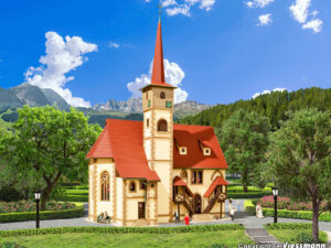 Bouwpakket Vollmer 47736 Kerk Ditzingen - Schaal 1:160 / N