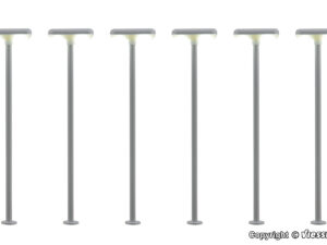 Viessmann 63646 Lantaarnpaal Modern voor op het perron 6 in een verpakking met twee x warm wit LED licht - Schaal 1:87 / H0