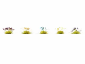 Noch 06805 Bloemen, 250 stuk Groen/Geel, Blauw/Wit, Heide, Koren en Lavendel