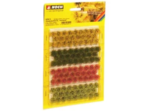 Noch 07011 Grasbosjes XL Bloeiend Rood, Geel, Licht en Donkergroen, 104 stuks van 9 mm