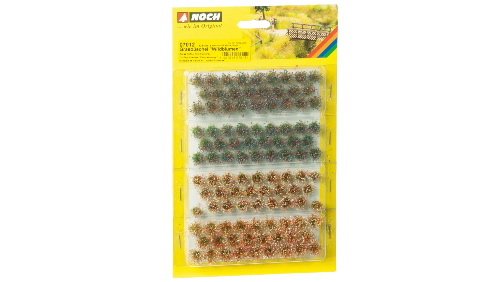 Noch 07012 Graspollen Wilde Bloemen, 52 stuks van 6 mm en 52 stuks van 9 mm Meerkleurig