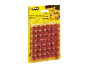 Noch 07042 Grasbosjes Mini-Set XL Bloeiend Rood, 42 stuks van 9 mm