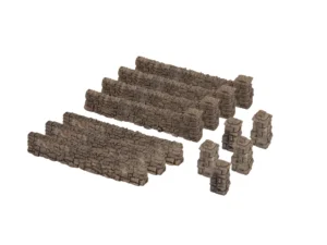 Noch 33170 Stenenmuur Grof motief, 12 stuks 39 cm lang en 5 pilaren van 1,2 cm hoog - Schaal 1:160 / N
