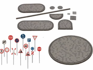 Noch 60525 Straat decoratieset, 11 stoepranden 100 cm, 23 verkeerseilanden etc etc - Schaal 1:87 / H0